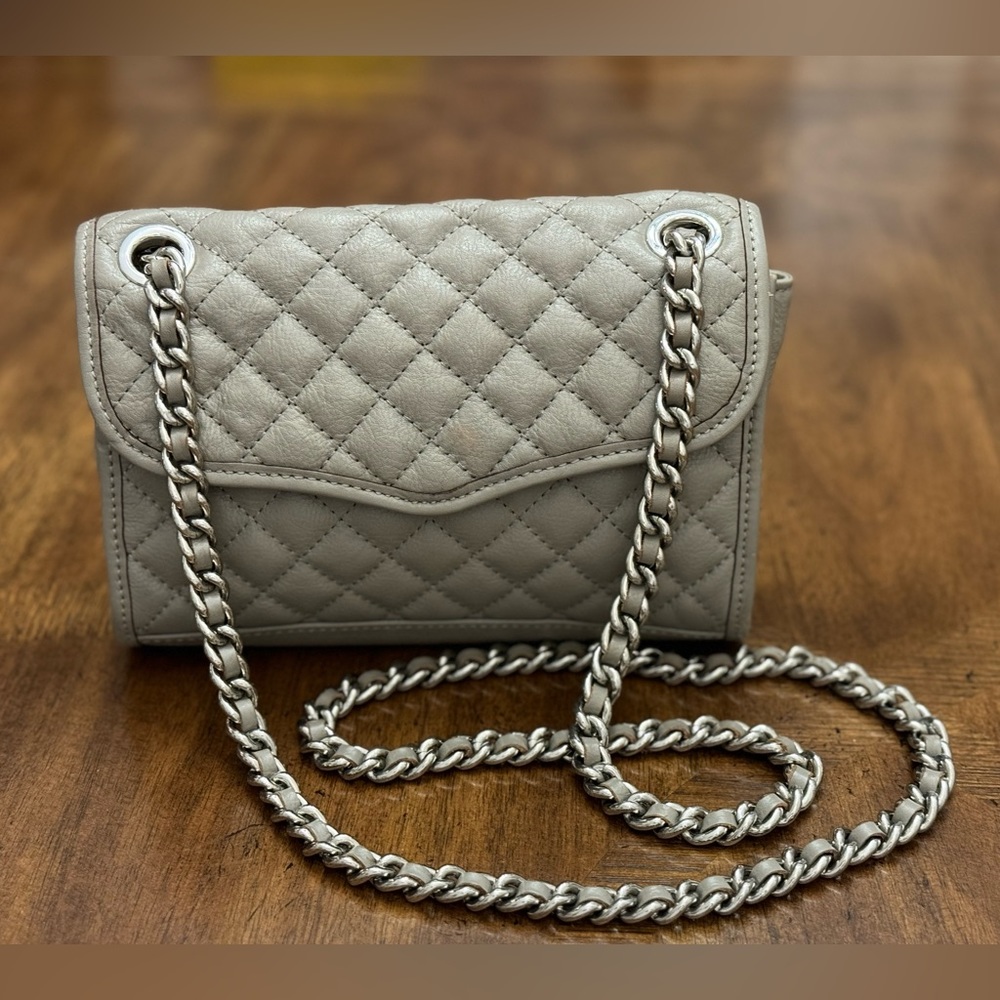 Rebecca Minkoff Gray Leather Quilted Shoulder Bag